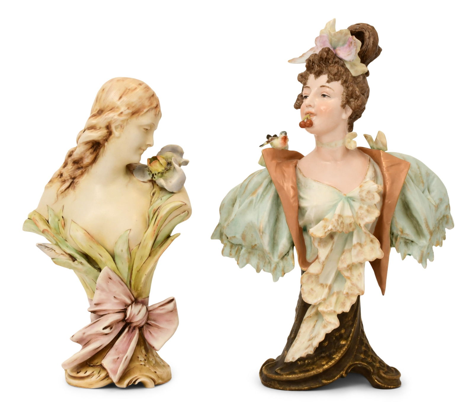 Lot of Two Porcelain Busts of Woman (1 of 1)