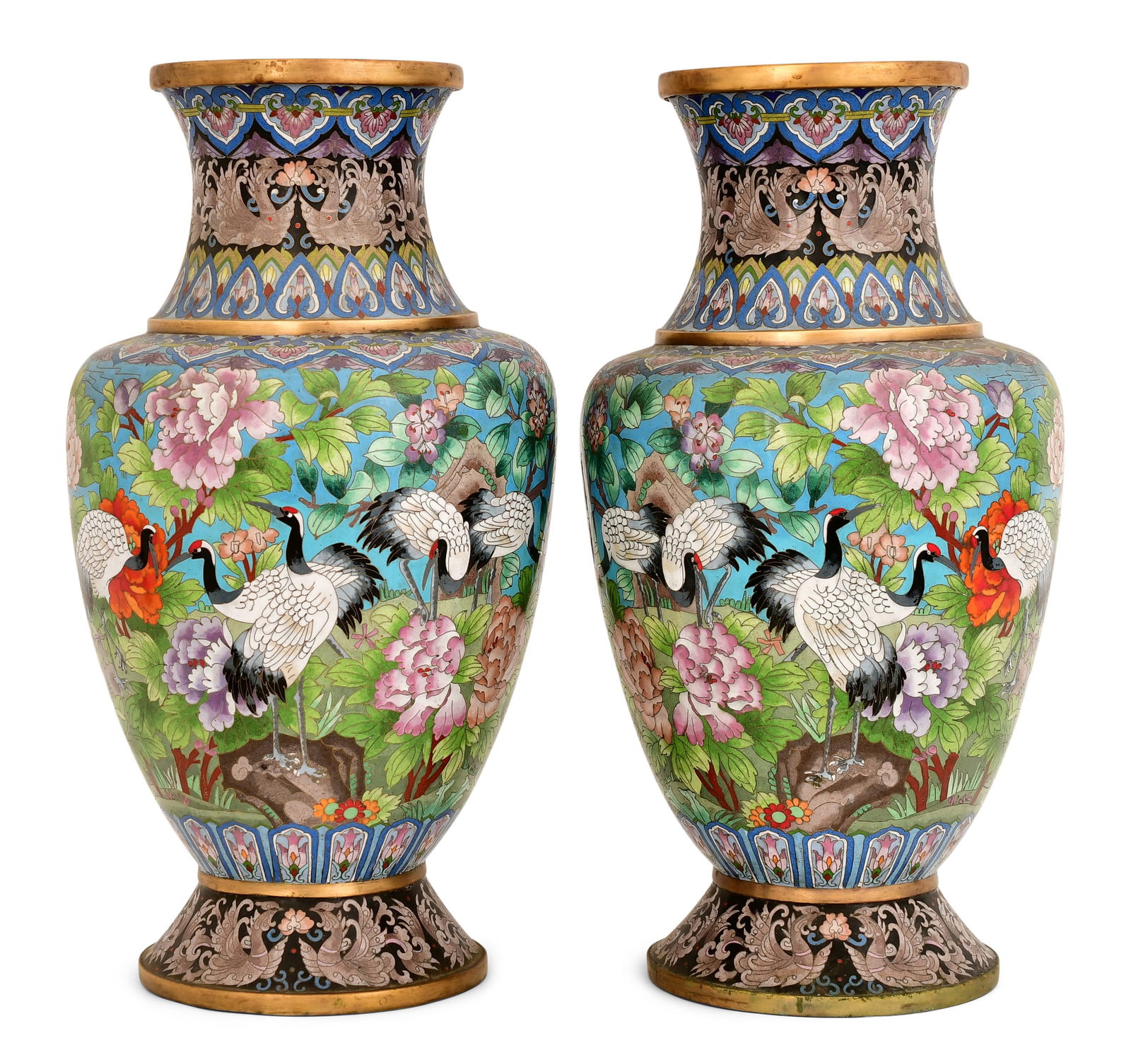 A Pair of 19th Century Chinese Cloissone Vases (1 of 1)