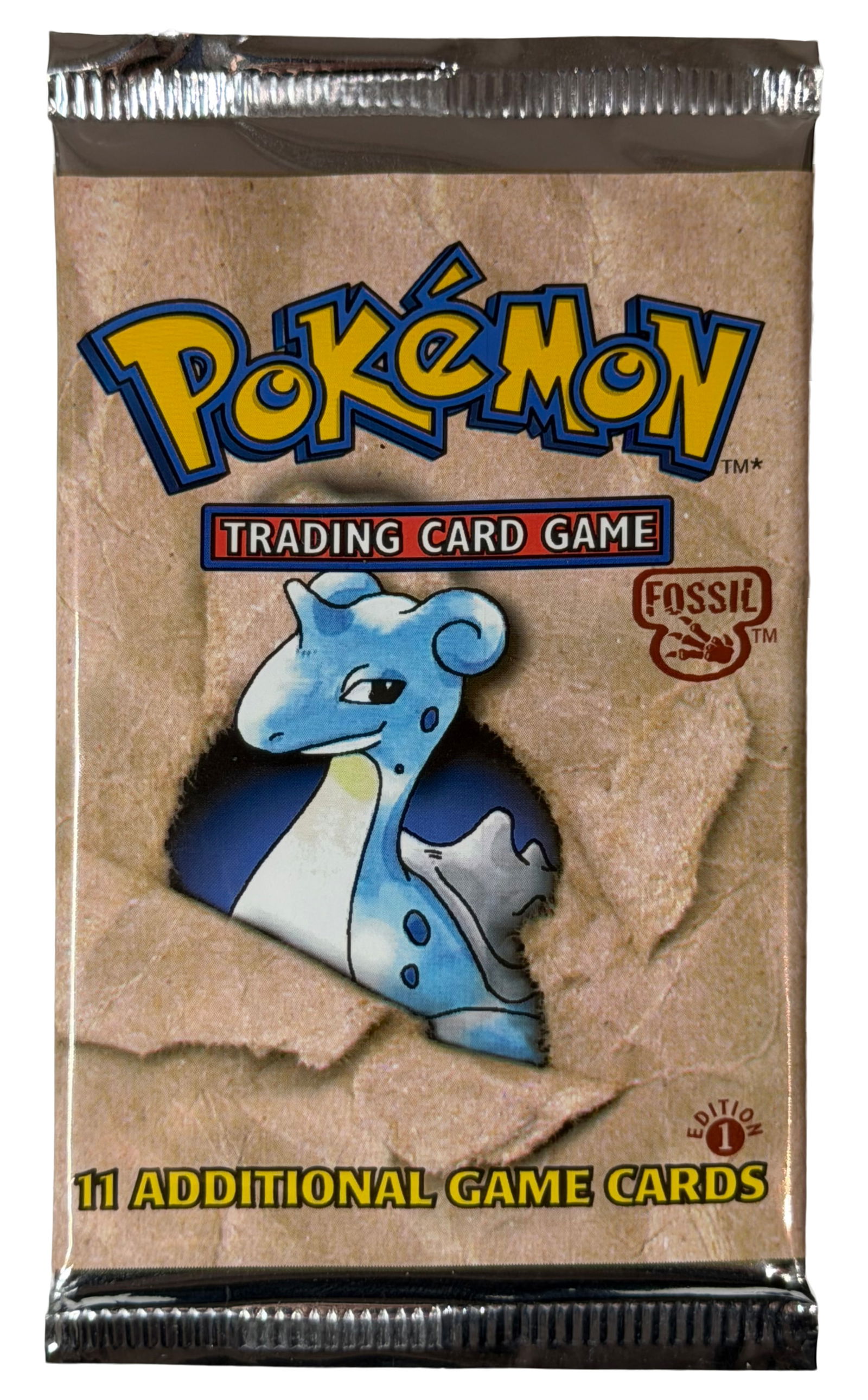 1999 Pokemon Game 1st Edition Fossil Booster Pack Factory Sealed Lapras (1 of 1)