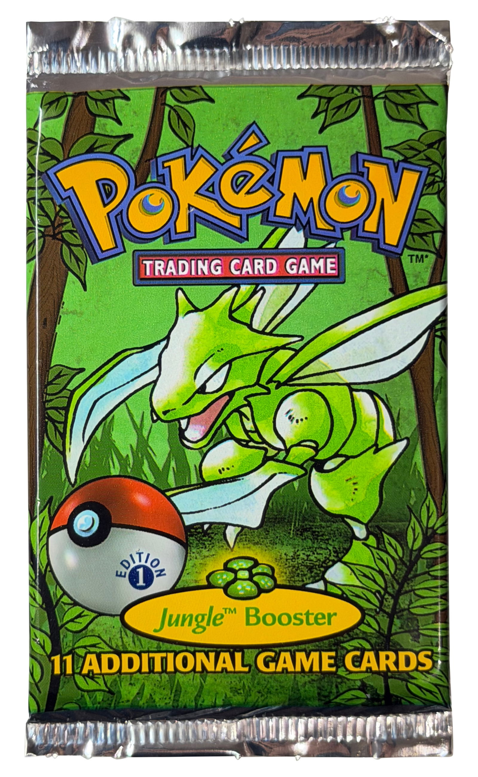 1999 Pokemon Game 1st Edition Jungle Booster Pack Factory Sealed Scyther (1 of 1)