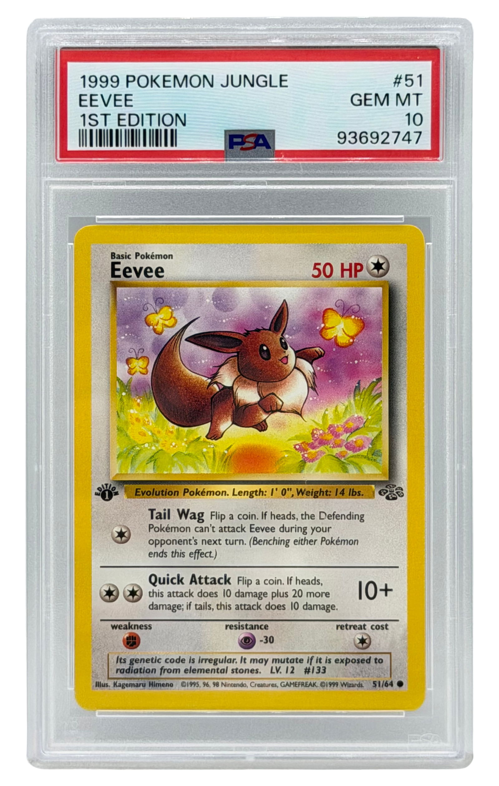 1999 Pokemon Fossil Eevee 1st Edition PSA 10 (1 of 1)