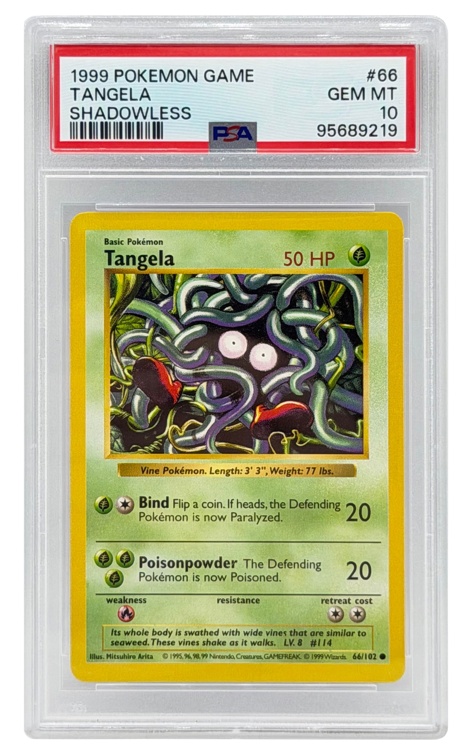 1999 Pokemon Game Base Set Tangela Shadowless PSA 10 (1 of 2)