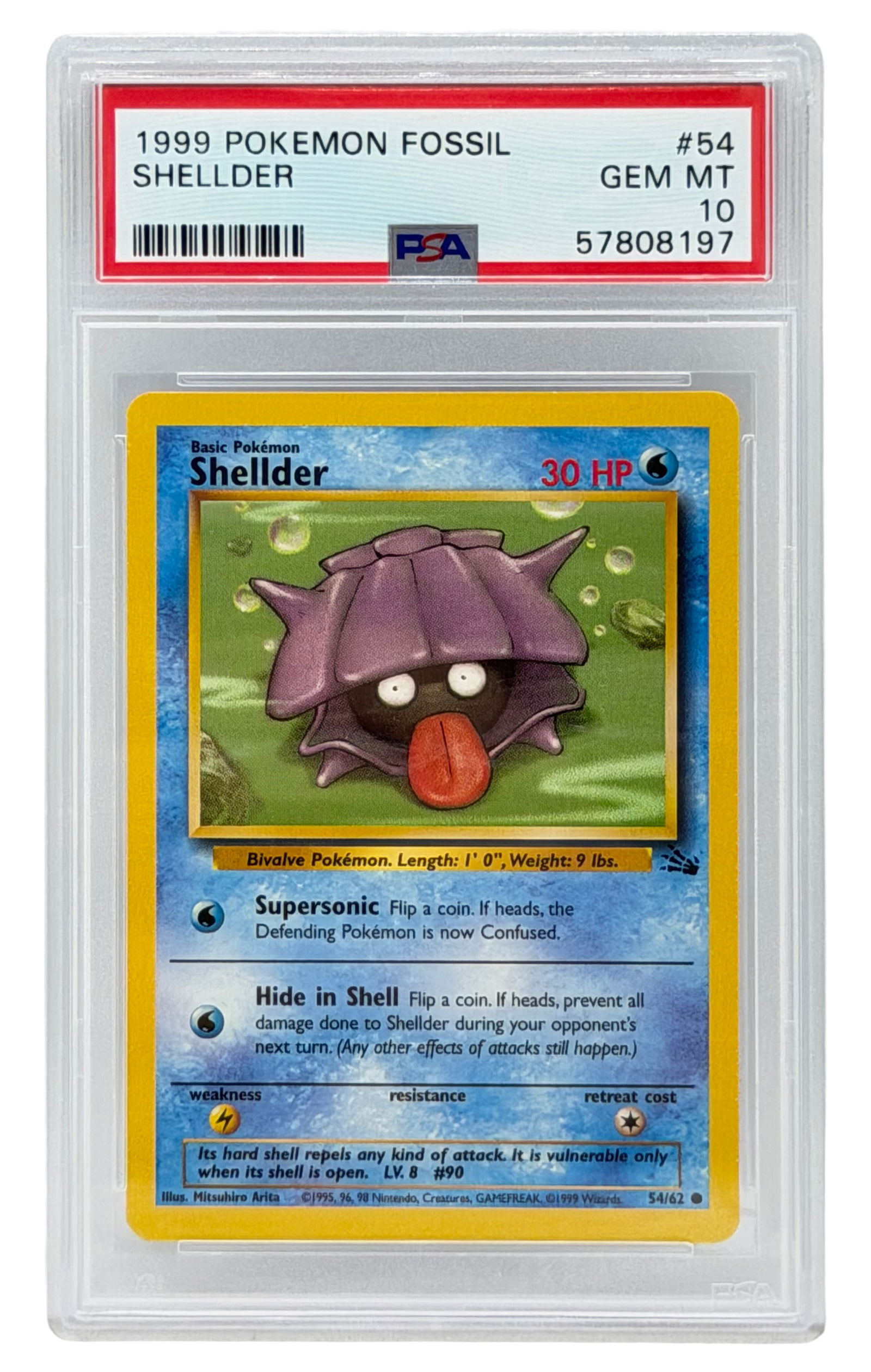 1999 Pokemon Game Base Set Shellder PSA 10 (1 of 1)