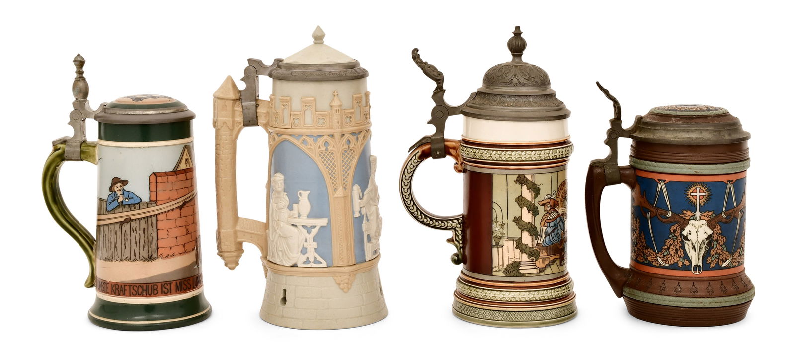 Four Villeroy & Boch Stoneware Steins, Mettlach (1 of 5)