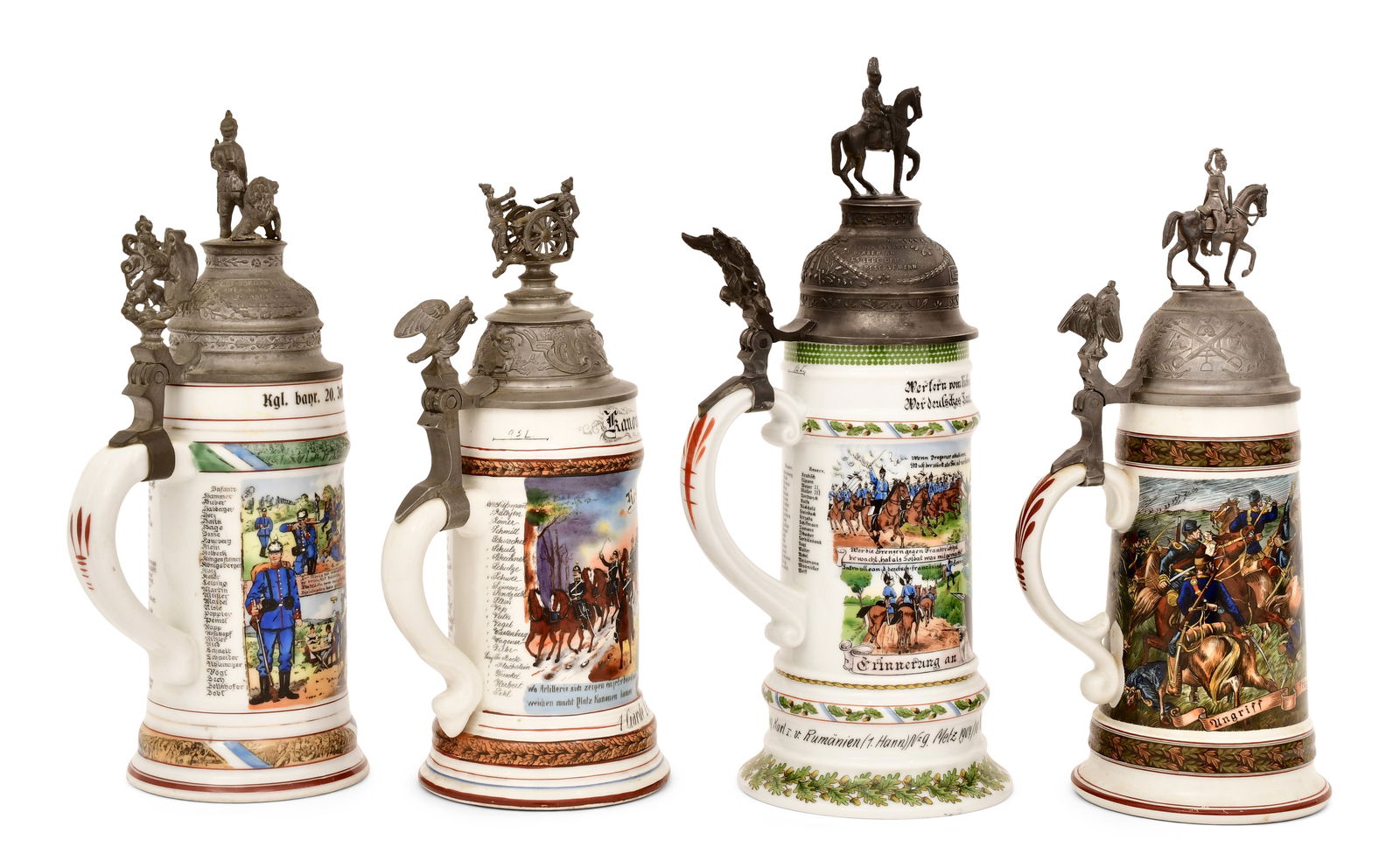 Four German Lithophane Steins (1 of 1)