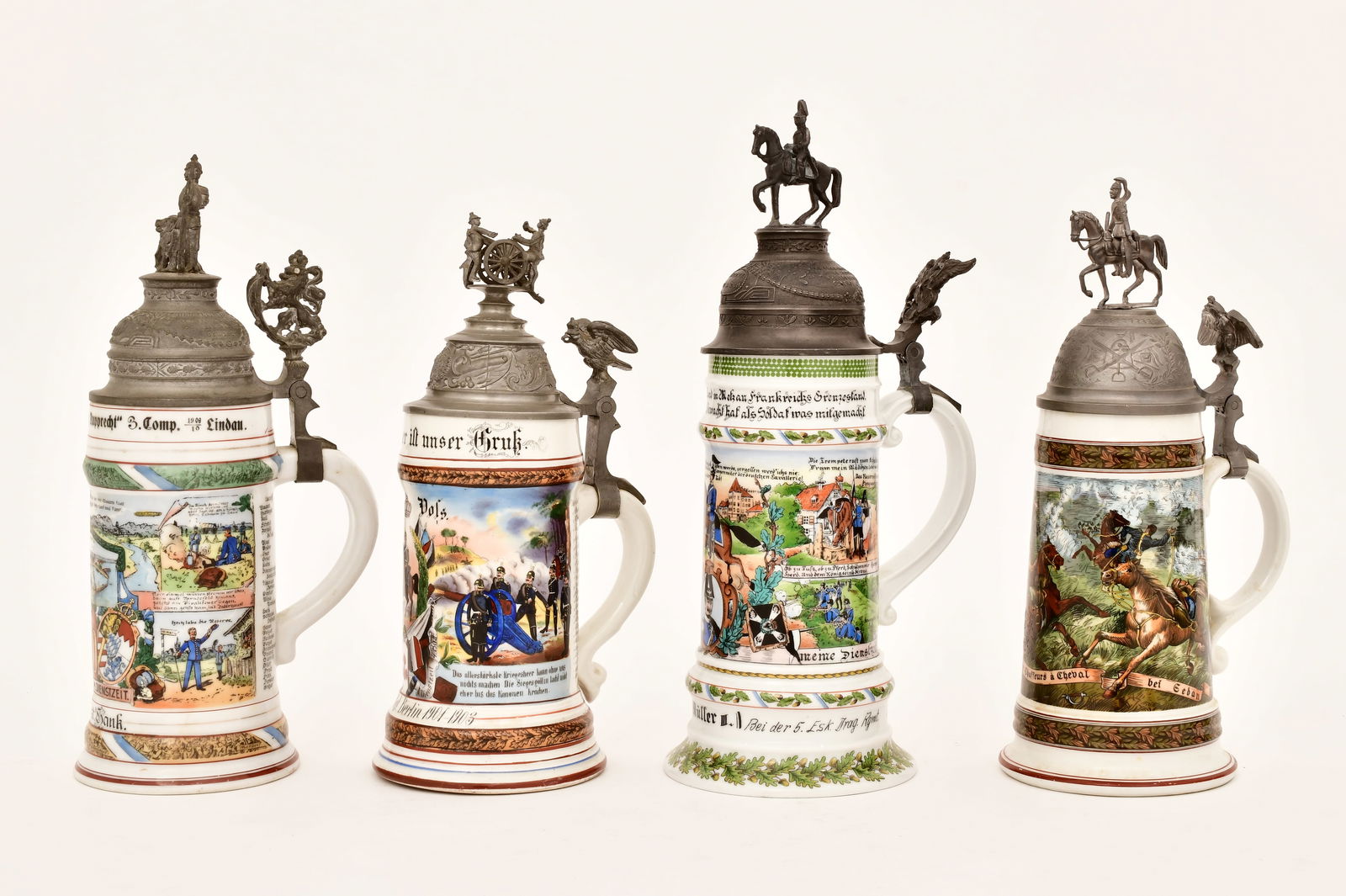 Four German Lithophane Steins - 3