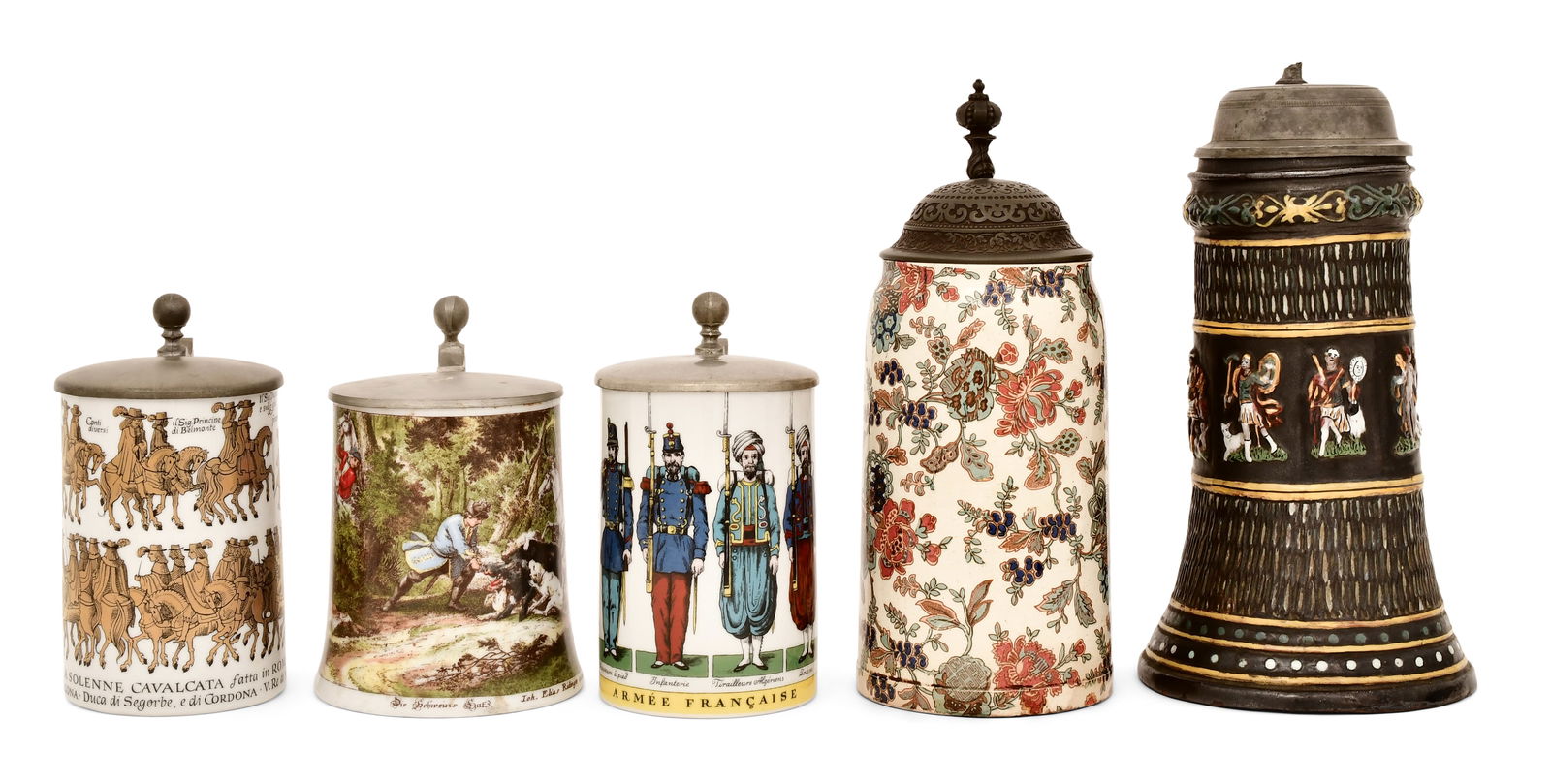 Lot of Five Steins (1 of 1)