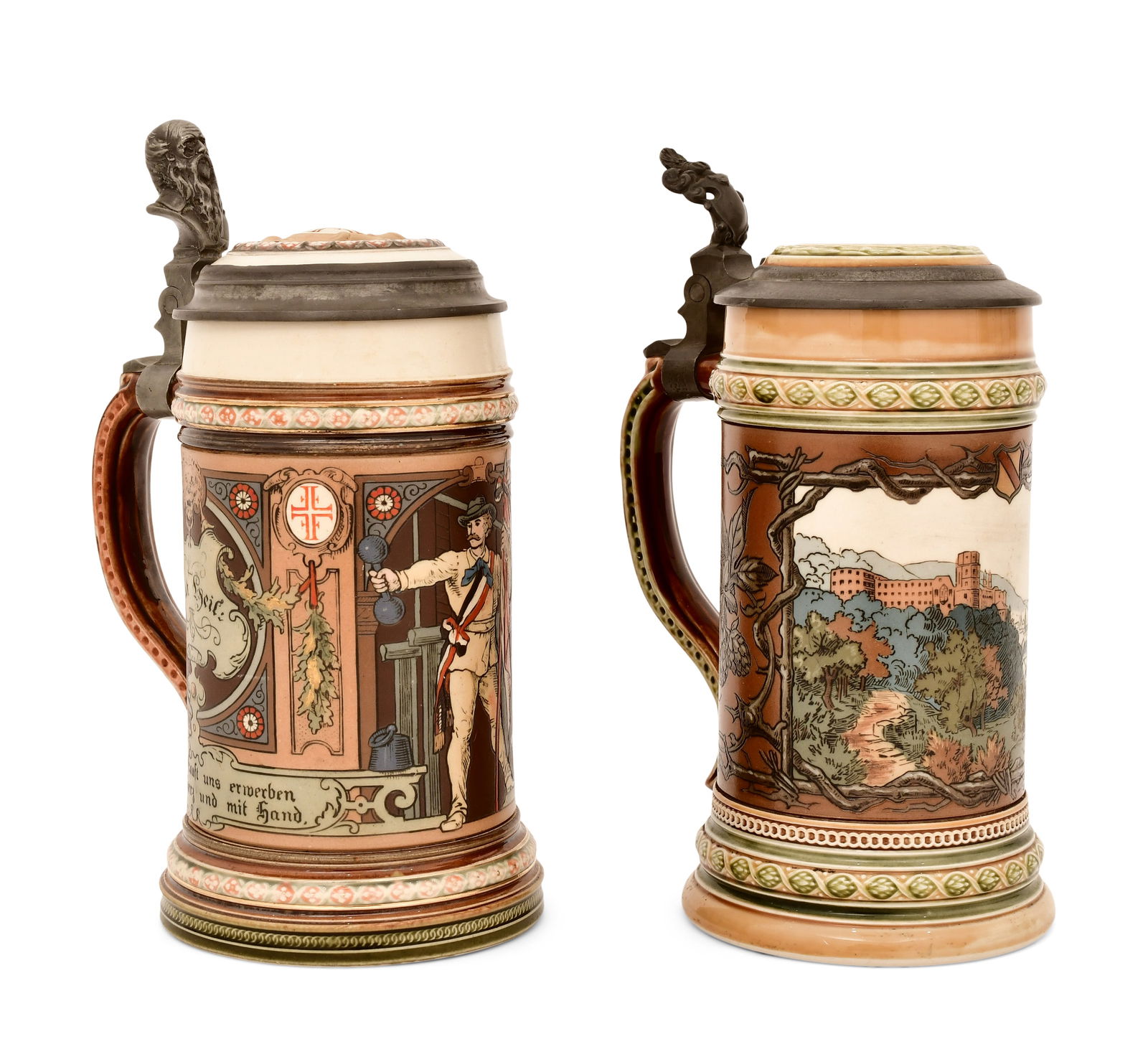 Two Villeroy & Boch Stoneware Steins, Mettlach (1 of 1)