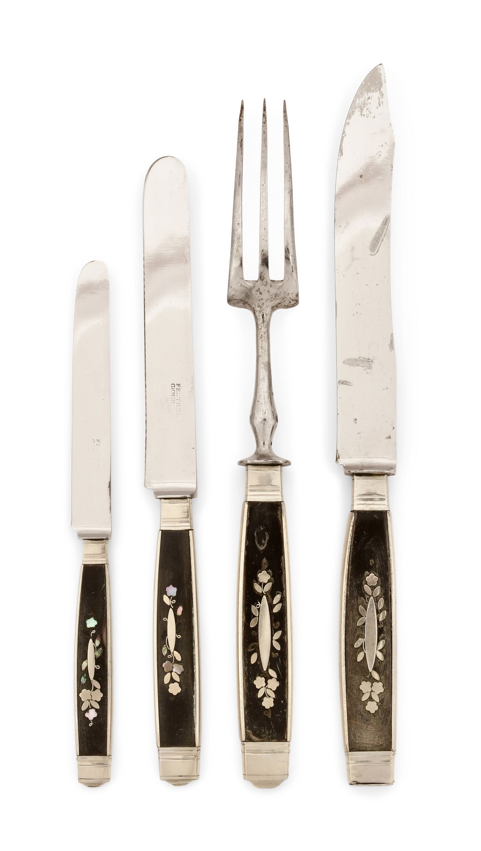 An Inlaid Pewter & Bone Knife Set (1 of 1)