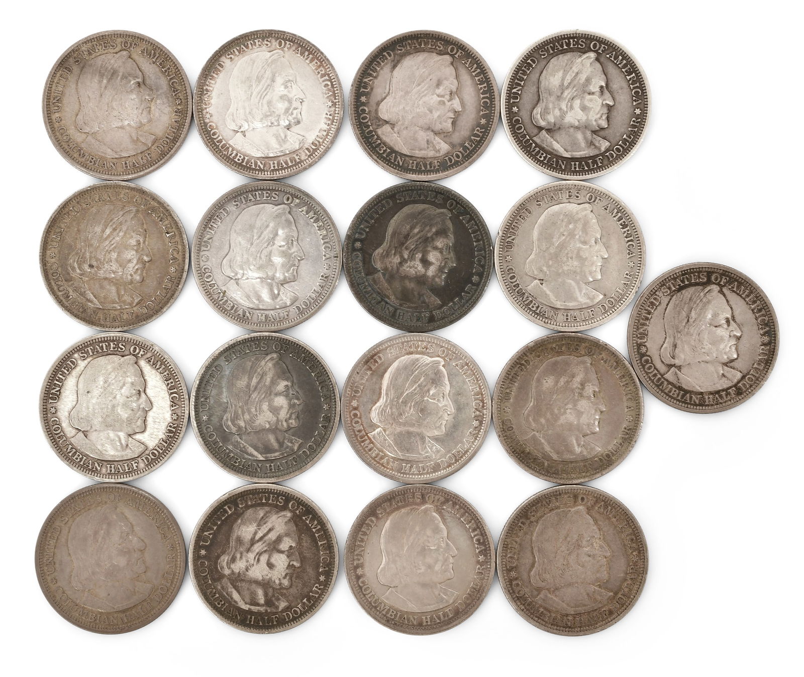 17 Columbian Exposition Half Dollar Silver Coins (1 of 1)