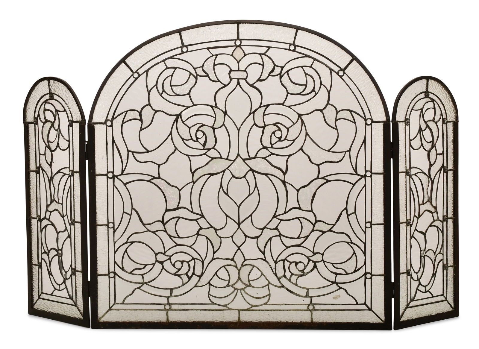 American Leaded Glass Fire Screen (1 of 1)
