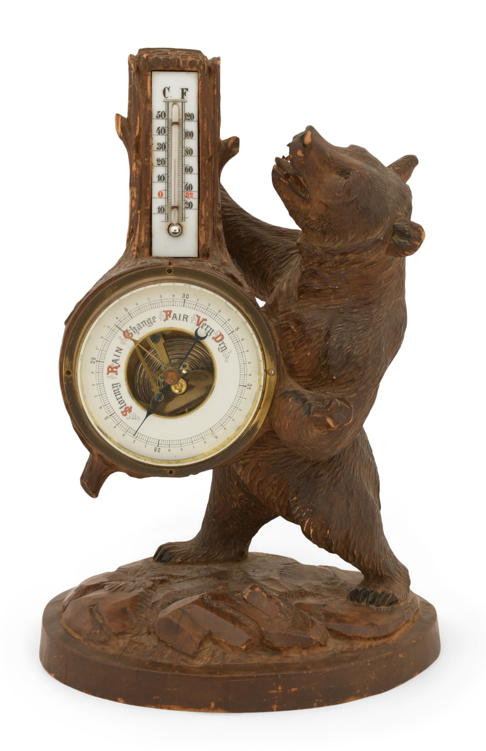 Black Forest Carved Bear Barometer (1 of 7)
