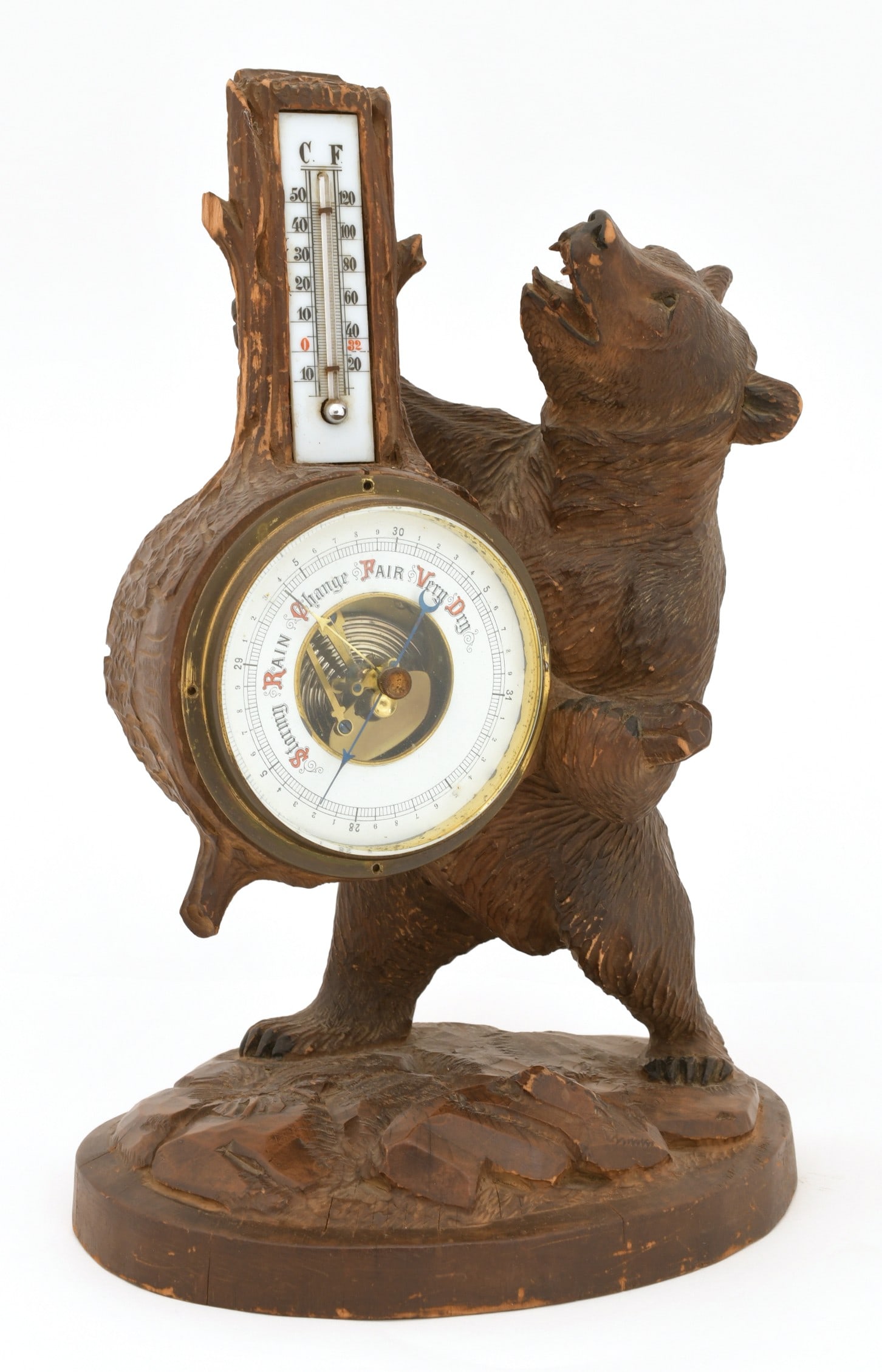 Black Forest Carved Bear Barometer - 4