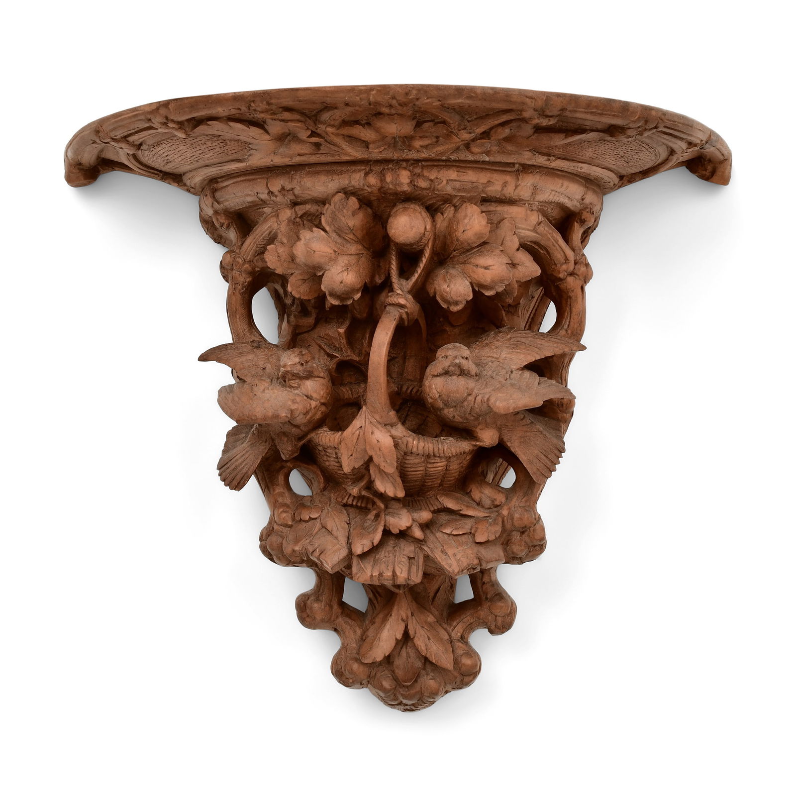 Black Forest Figural Carved Wall Shelf (1 of 1)