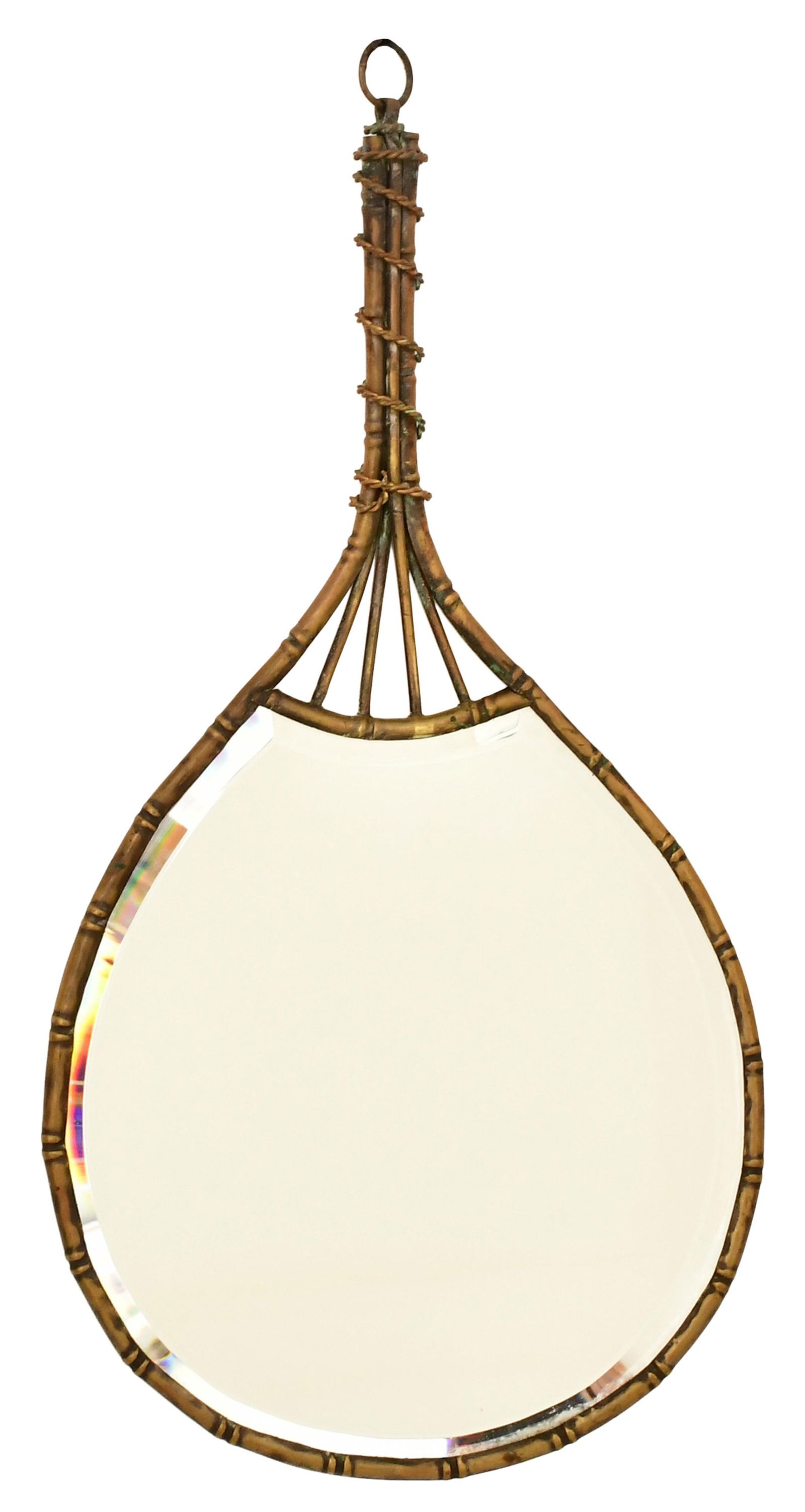 Aesthetic Movement "Japonisme" Brass Fan-Form Mirror: Aesthetic Movement "Japonisme" Brass Fan-Form Mirror circa 1885 17 1/2 x 9 1/4 inches