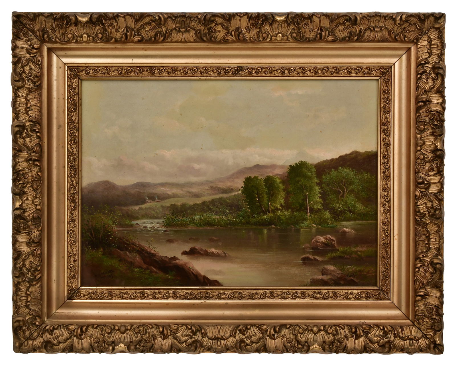 19th Century Landscape, Oil on Canvas, H.W. Moore, Circa 1897 (1 of 1)