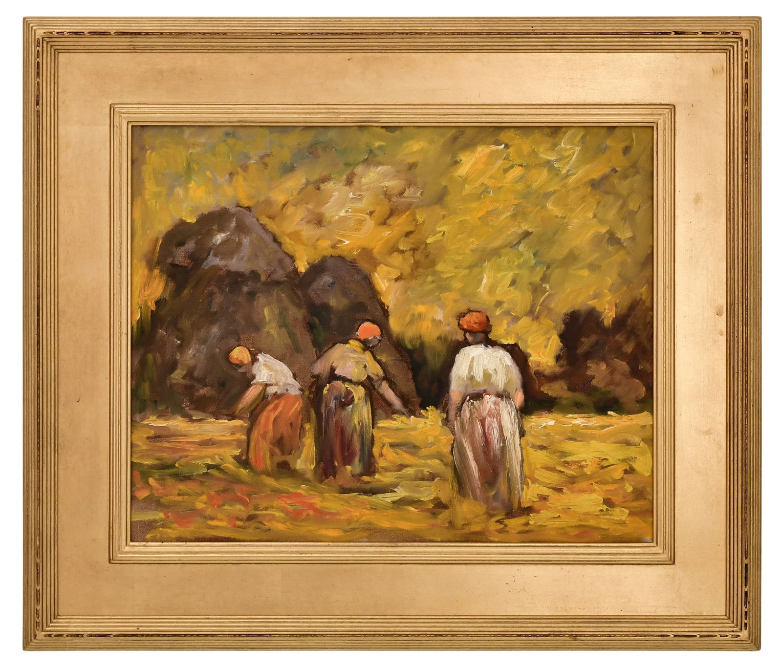 Donnie McFadden, "Cleaners," School of Millet, Early 20th Century, Oil on Canvas, Inscribed on Verso: Donnie McFadden, "Cleaners," School of Millet, Early 20th Century, Oil on Canvas, Inscribed on Verso 15 1/4 x 19 1/2 inches (sight) 23 3/4 x 28 inches (frame)