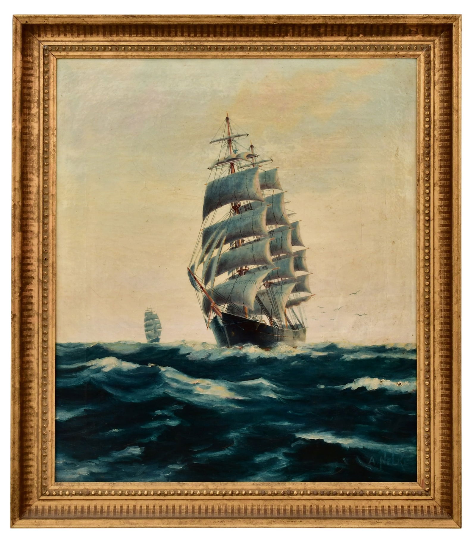 Alexander Nelke (Estonian/American, 1894-1974), Clipper Ships at Full Sail (1 of 1)