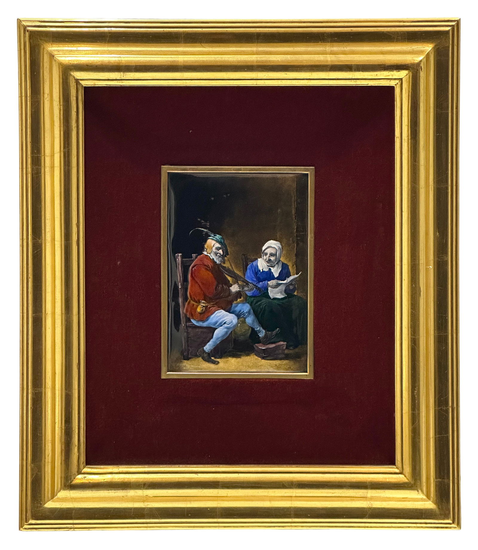 German Enameled Metal Plaque, After David Teniers II (Flemish, 1610-1690) (1 of 1)