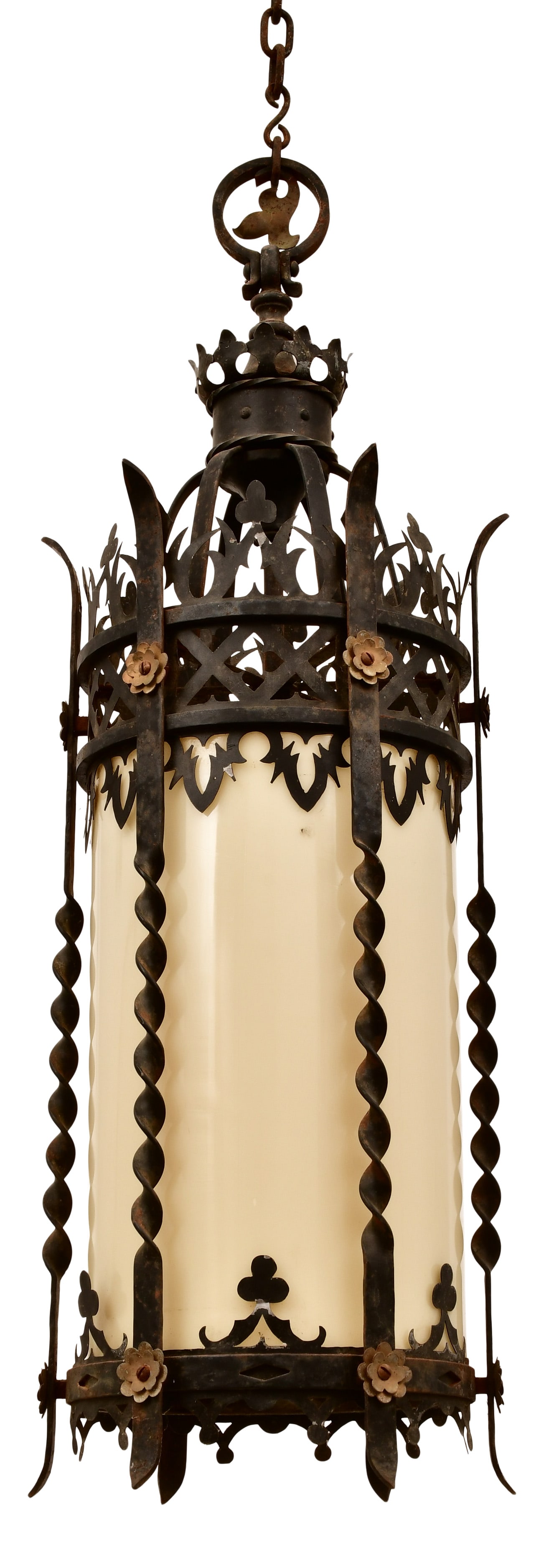 A Large Gothic Revival Wrought Iron Lantern (1 of 1)