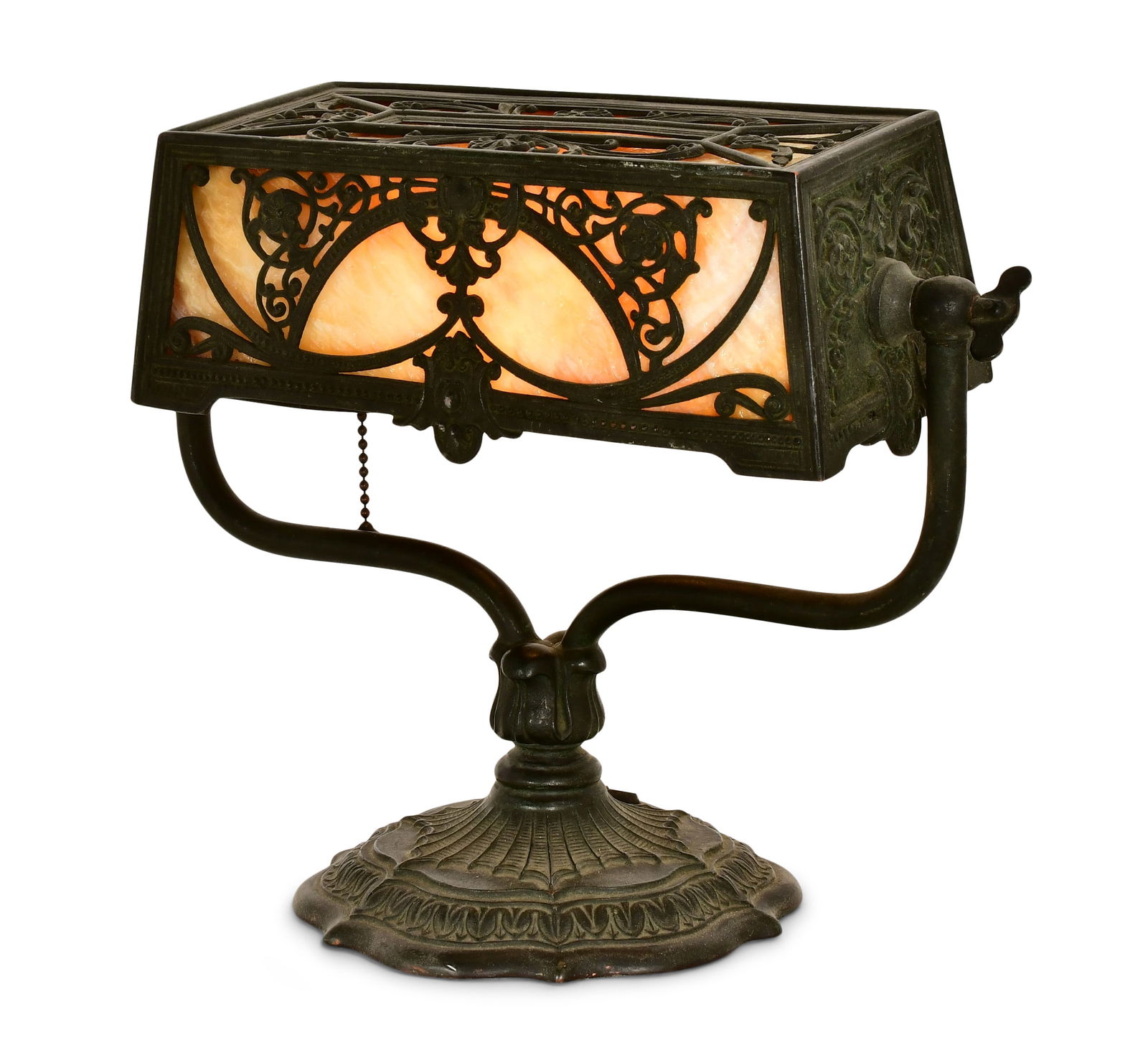 American Overlay Slag Glass Desk Lamp (1 of 1)