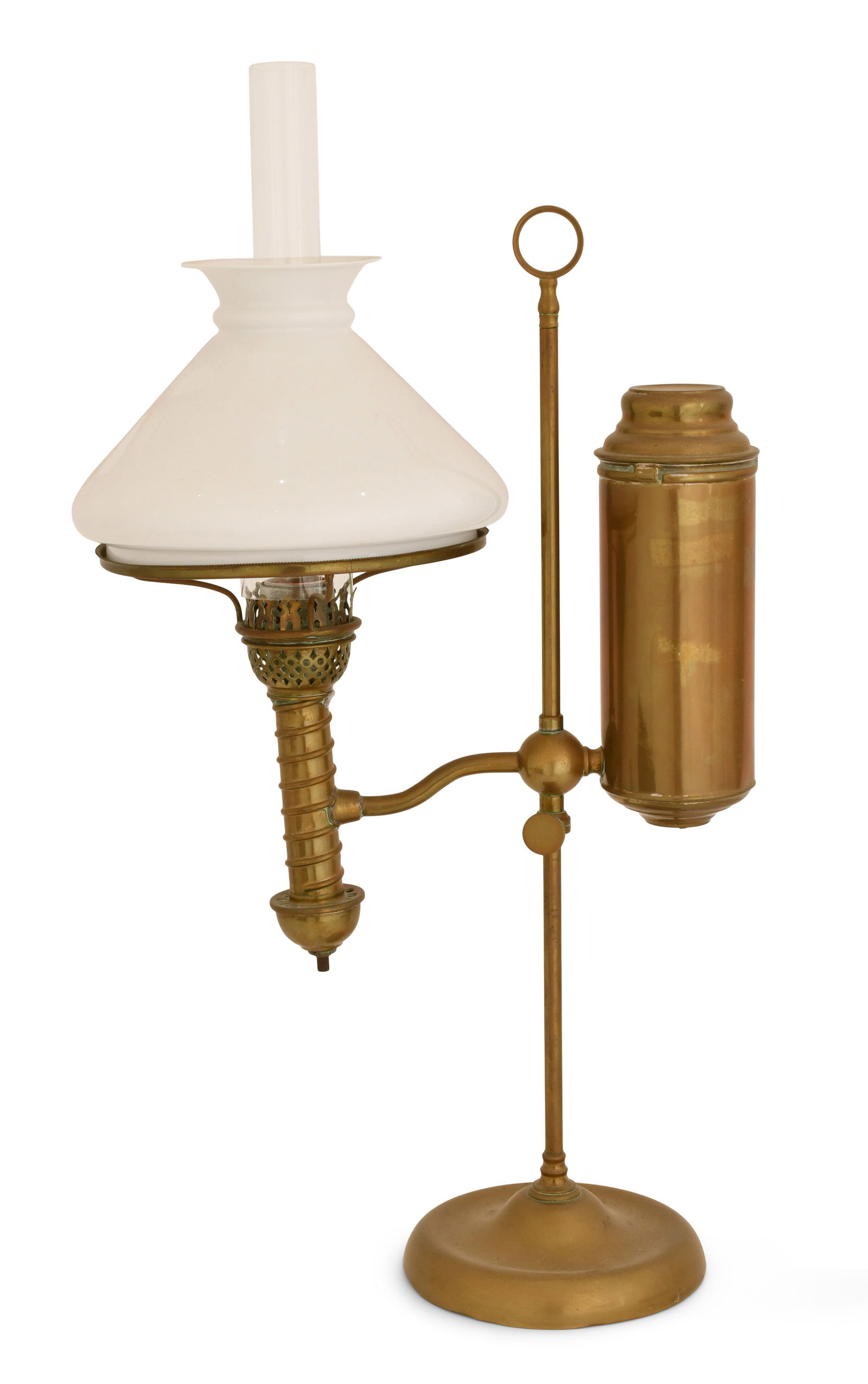 A 19th Century Brass Student Lamp (1 of 1)