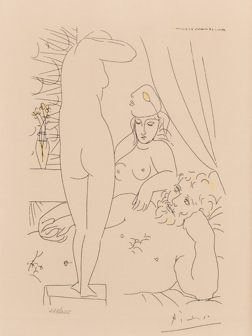 Pablo Picasso (Spanish, 1881-1973), Three Nude Figures: Pablo Picasso(Spanish, 1881-1973)Three Nude Figureslithographnumbered "288/325"13 x 9 3/4 inches (sight)22 3/4 x 28 3/4 inches (frame)