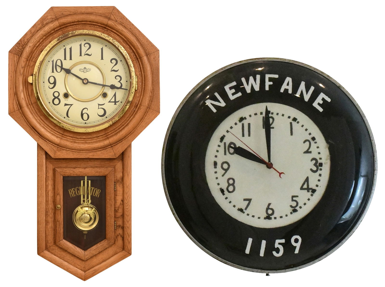 Two Wall Hanging Clocks, "Pam" Advertising & Korean Schoolhouse (1 of 1)