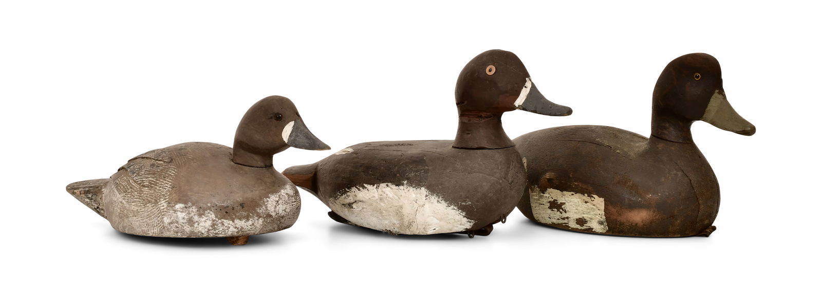 Lot of Three Wooden Duck Decoys (1 of 1)