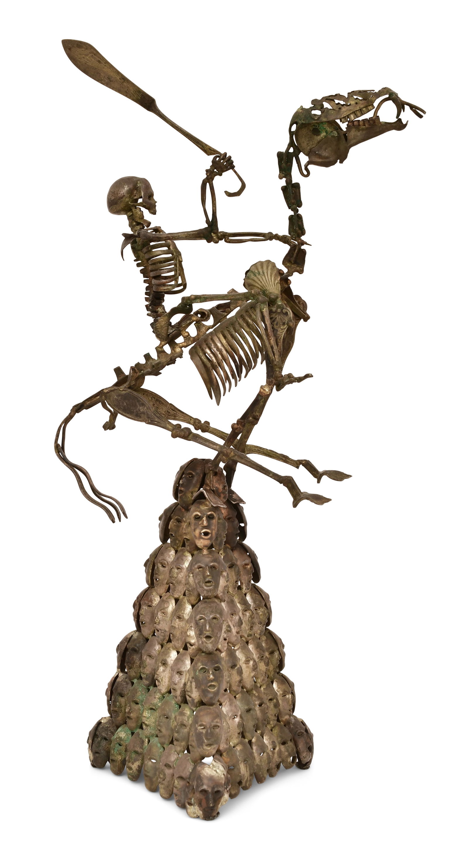 Modern Sculpture of a Skeleton Riding a Horse (1 of 1)
