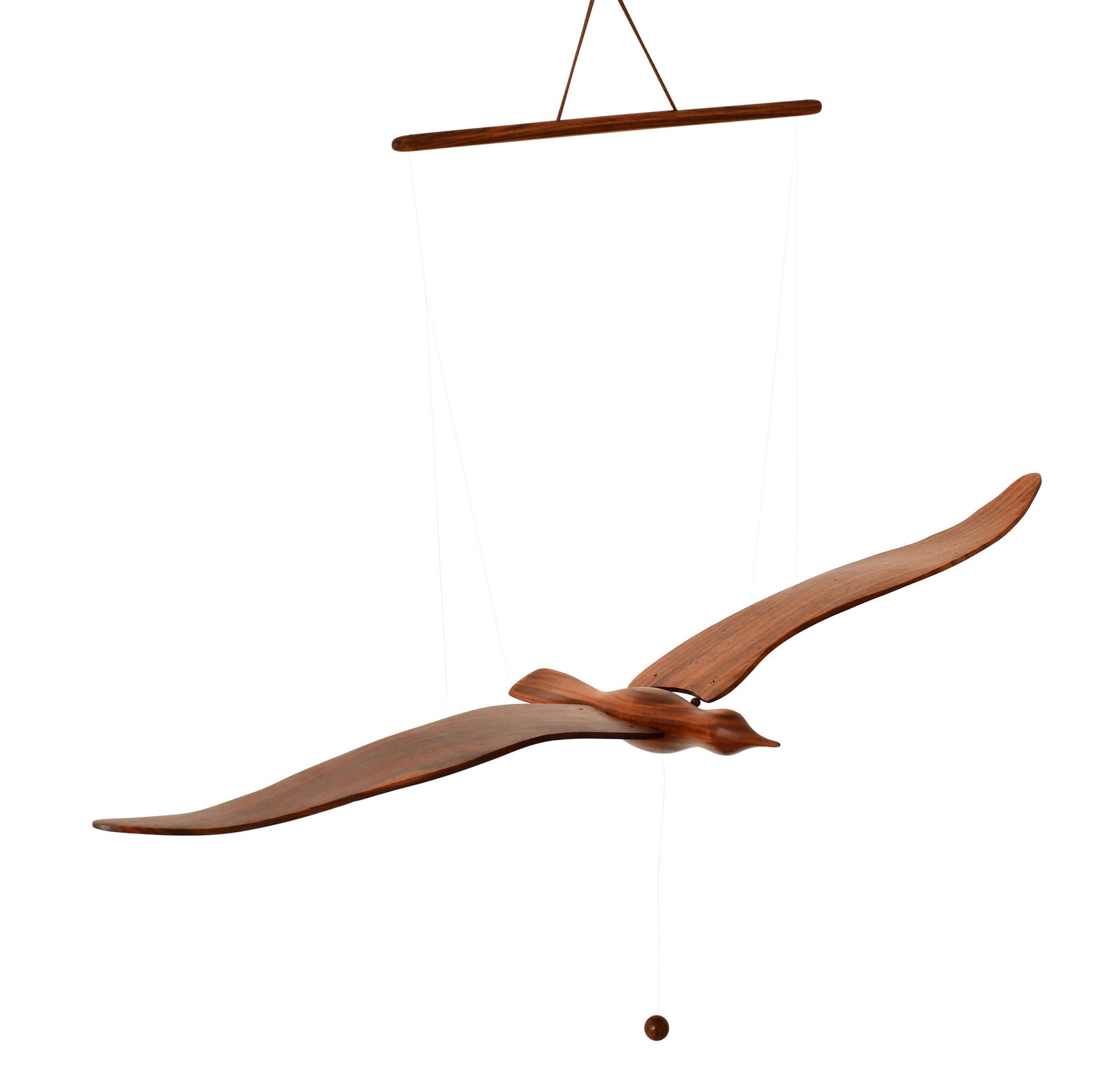 American Rosewood Figure of a Flying Bird: American Rosewood Figure of a Flying Bird 20th century 26 x 10 inches