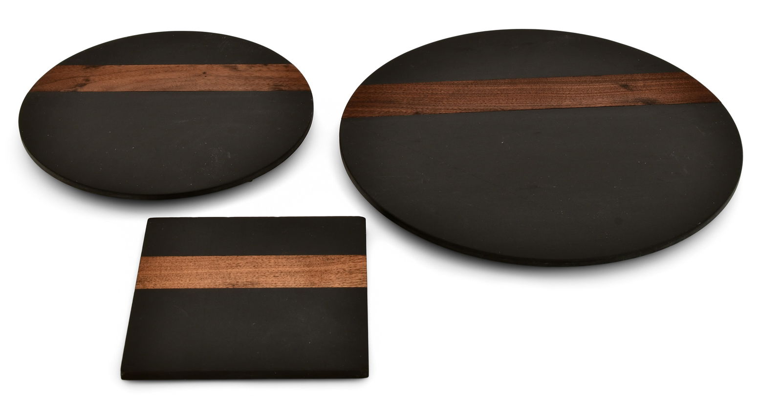 Paul Evans, Philip Powell, Harpswell House, Three Slate & Teak Trivets (1 of 1)