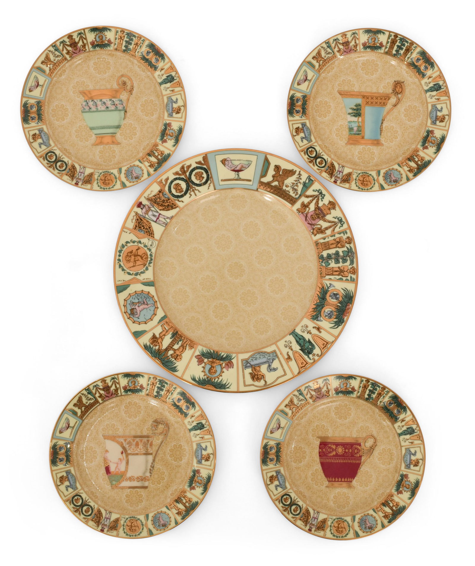 Set of Five Gucci Porcelain Plates (1 of 1)