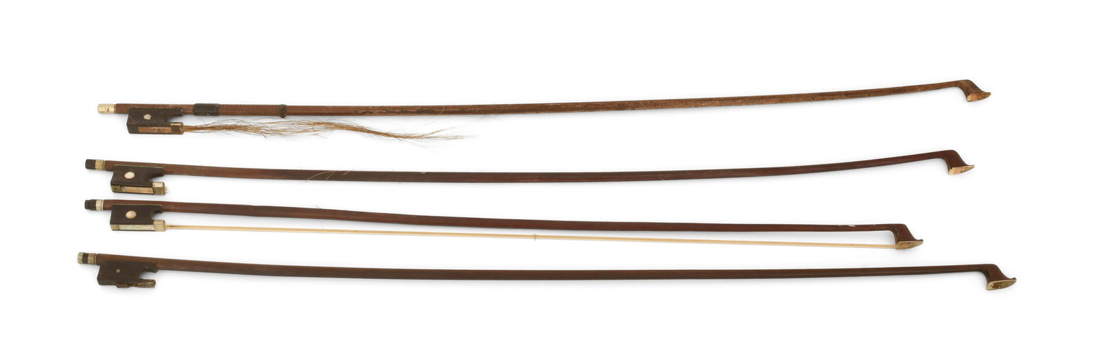 Lot of Four Violin Bows, F.R. Hoyer and L. Bausch (1 of 1)