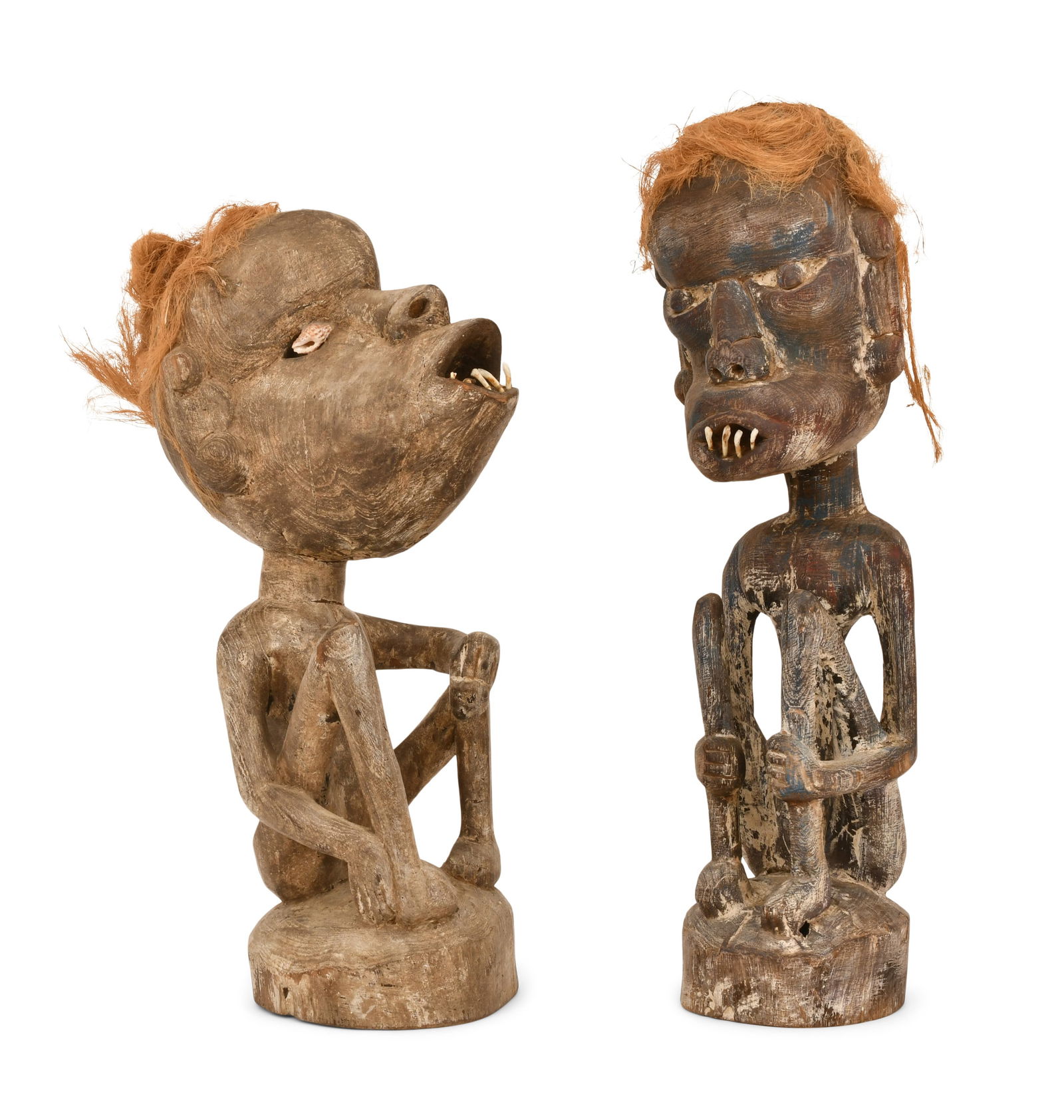 Two Papua New Guinea Carved Wood Figures (1 of 1)