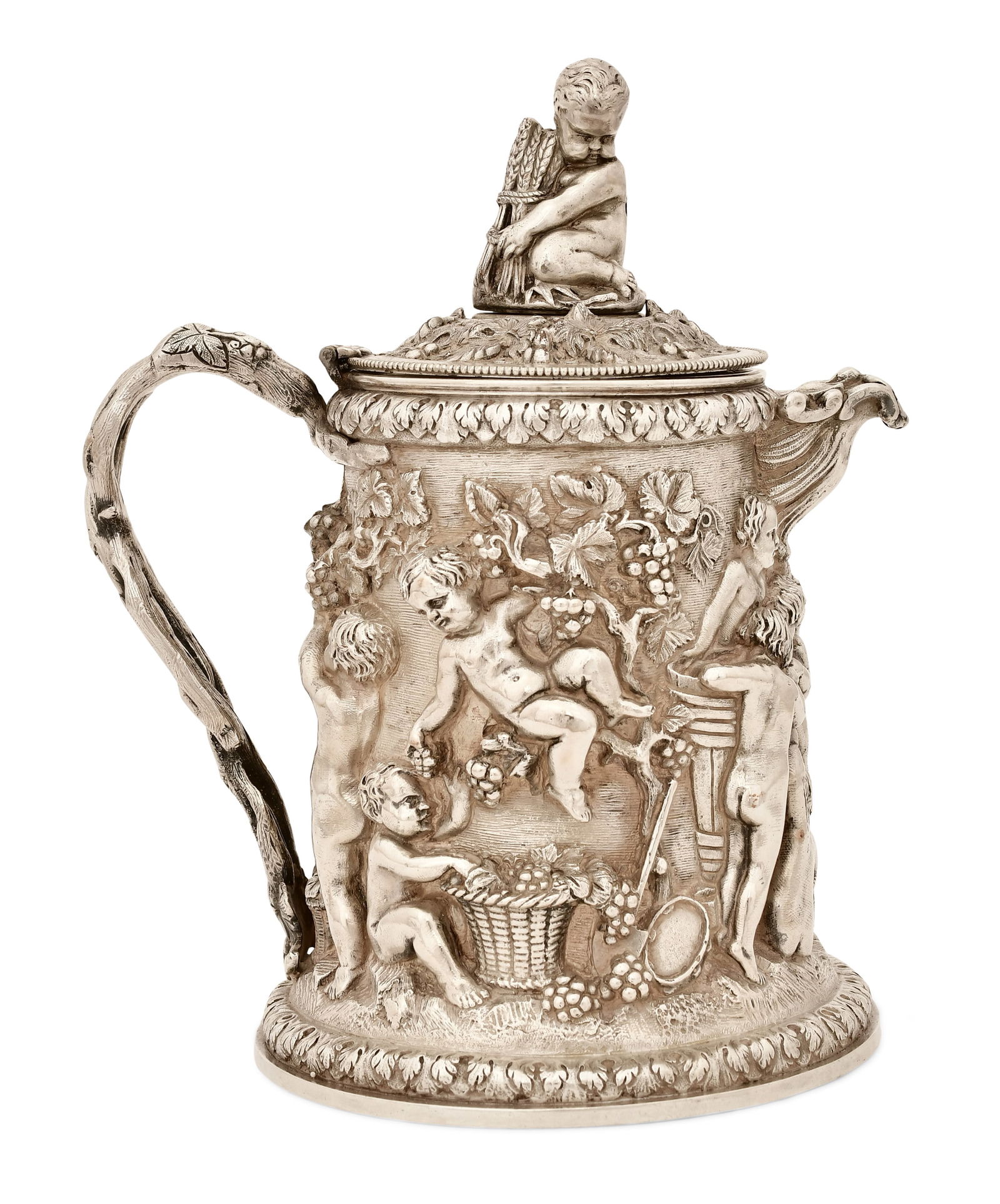Continental Repousse Silver-Plated Bronze Tankard (1 of 1)