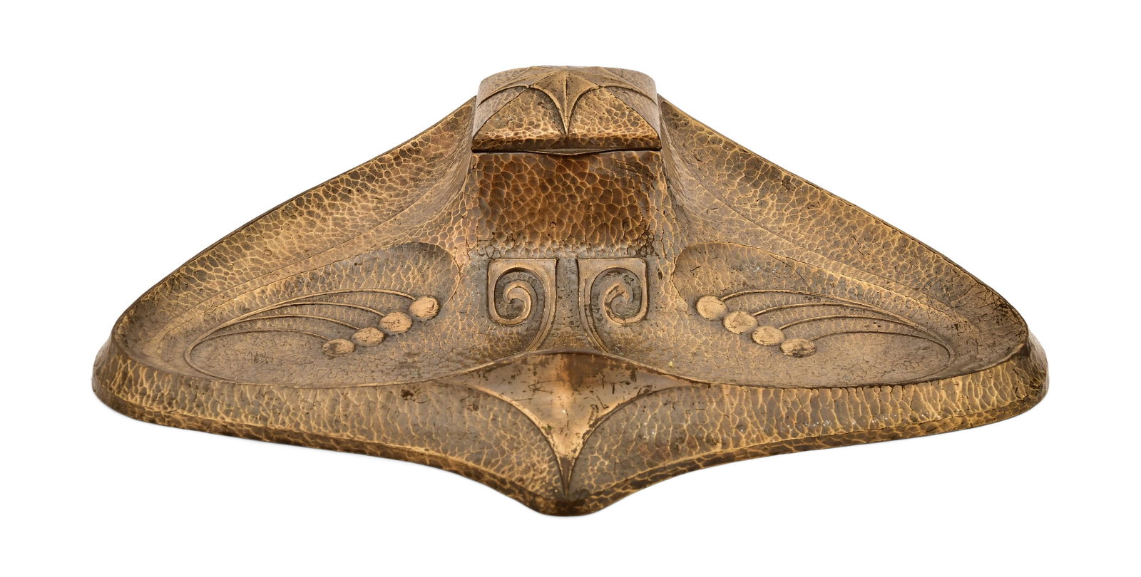 Secessionist Hammered Metal Inkstand (1 of 1)