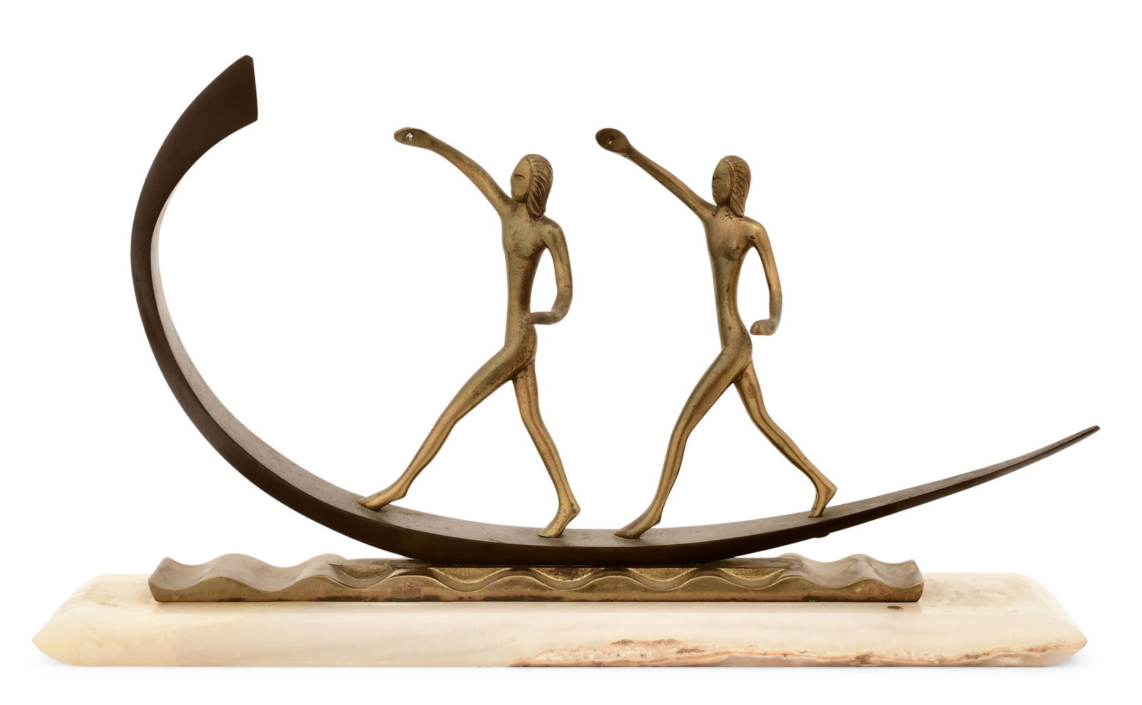 Art Deco Bronze Sculpture Depicting Boaters (1 of 5)