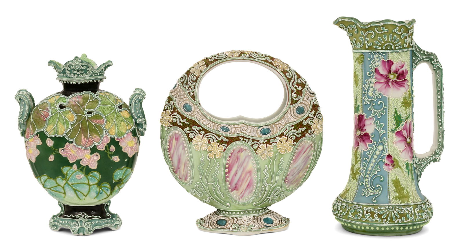 Three Nippon Moriage Decorated Pieces (1 of 1)