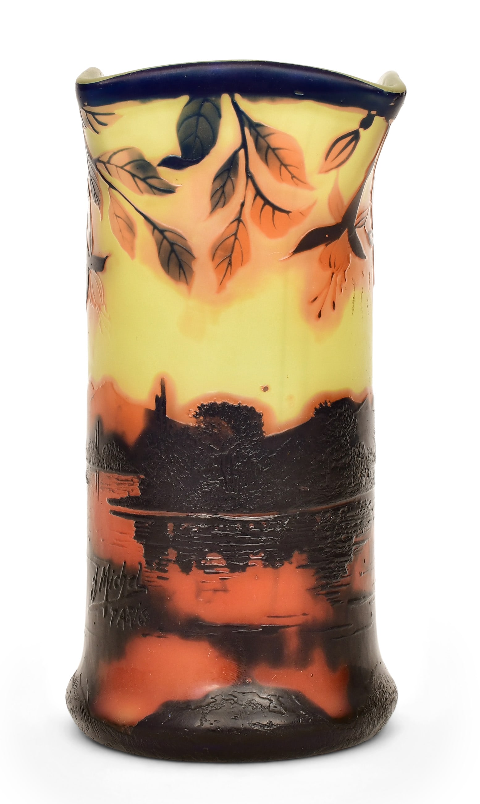 Michel Cameo Glass Scenic Vase (1 of 1)