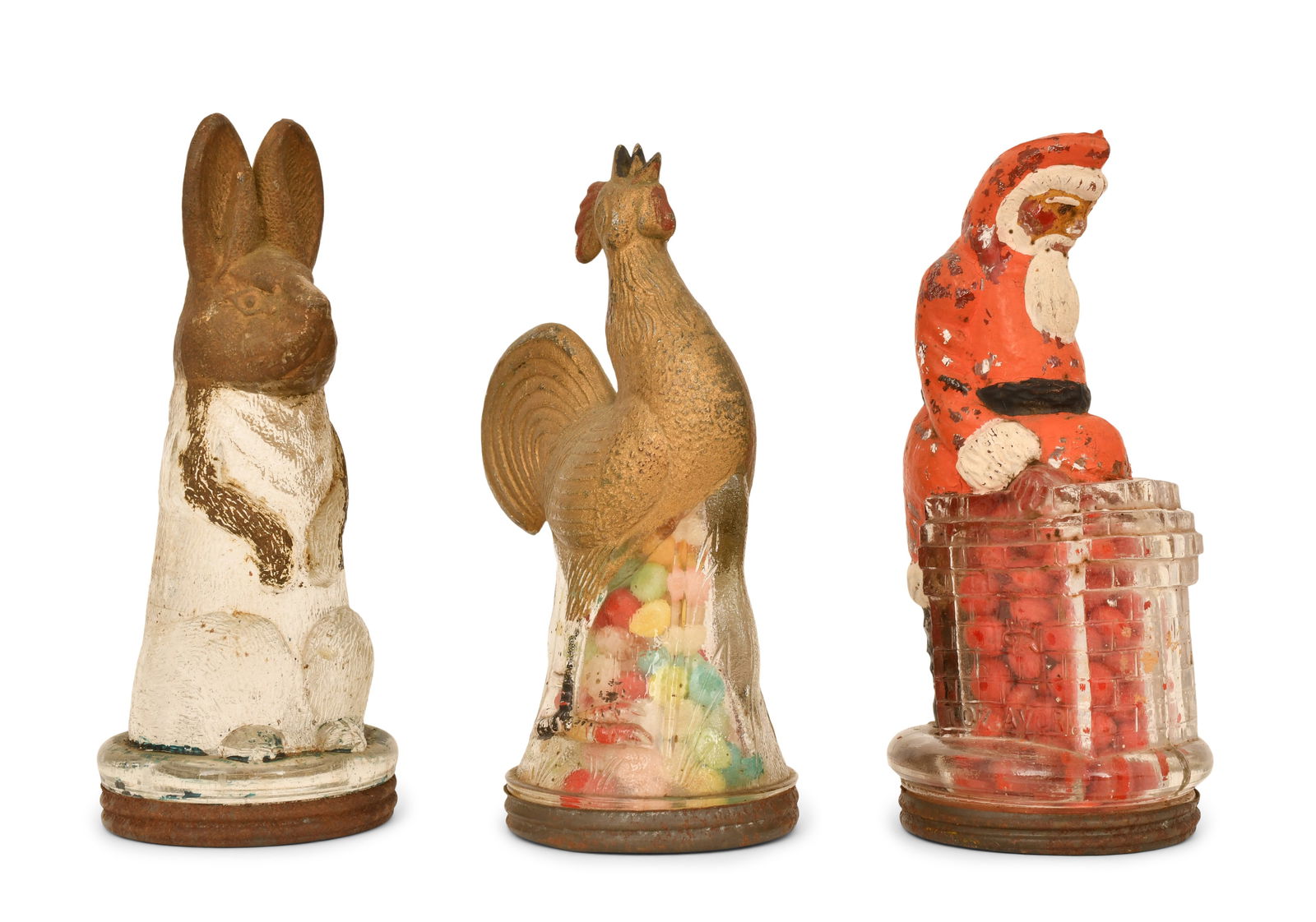 Lot of Three American Glass Candy Containers (1 of 1)