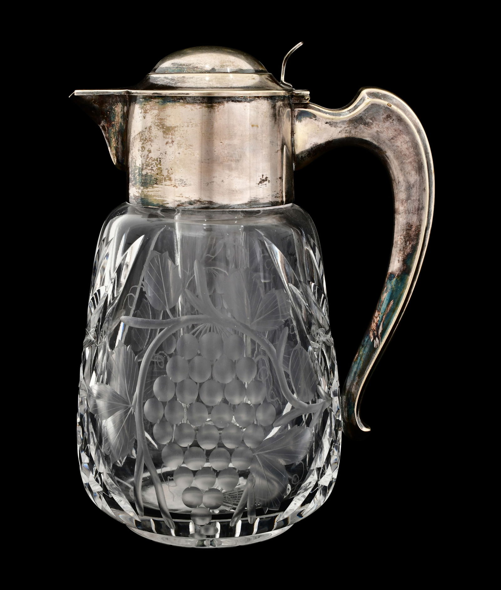 Cut Glass & Silver-Plated Pitcher (1 of 1)