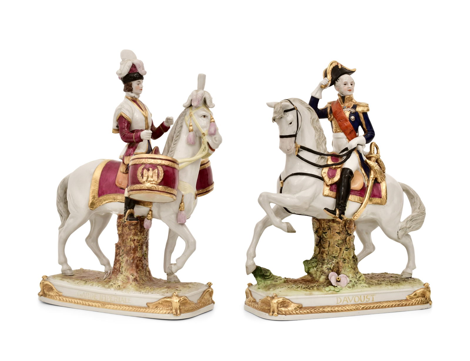 Two German Porcelain Figurines of Soldiers on Horseback (1 of 1)