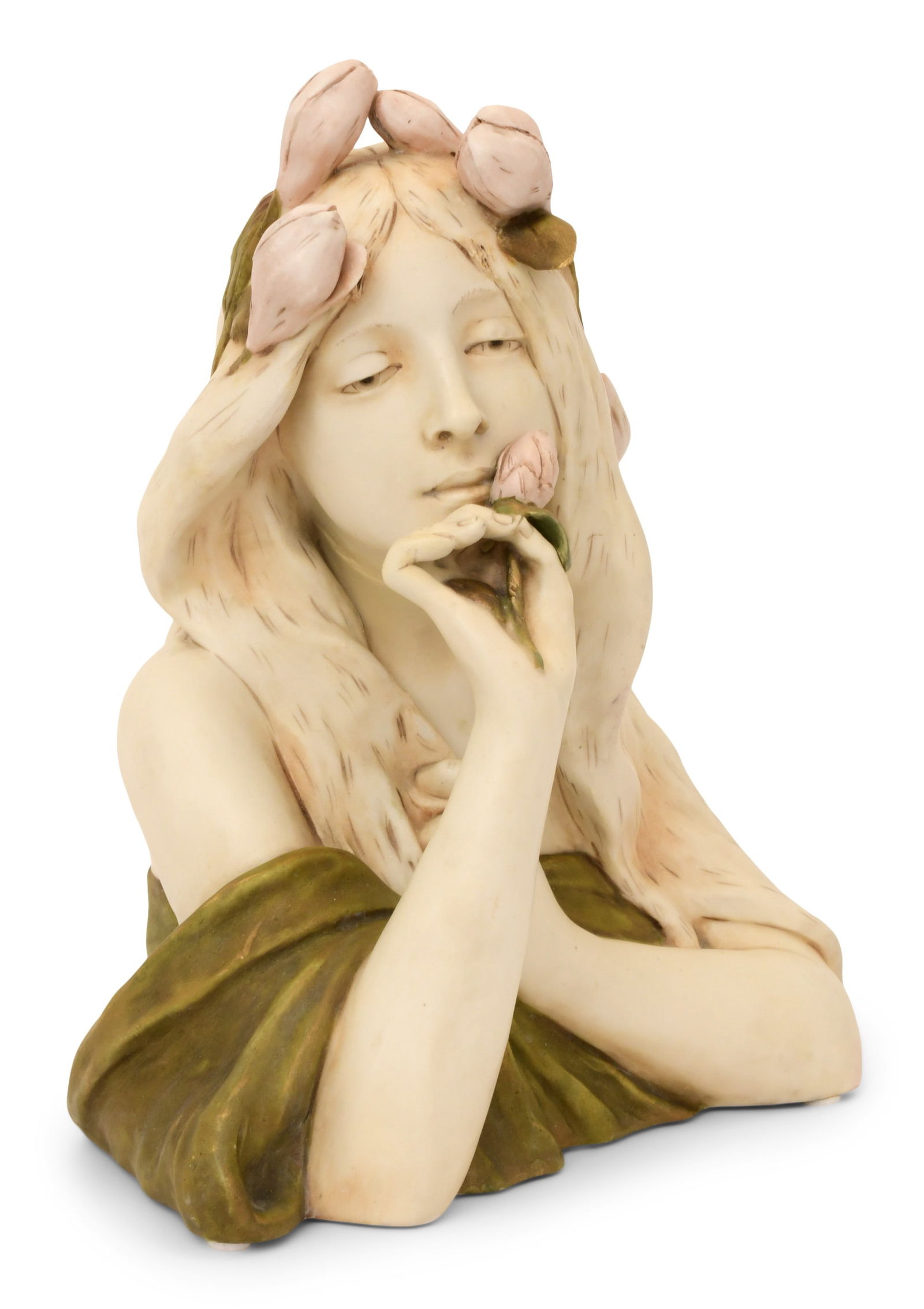 Royal Dux, Bohemia, Porcelain Bust of a Woman (1 of 1)