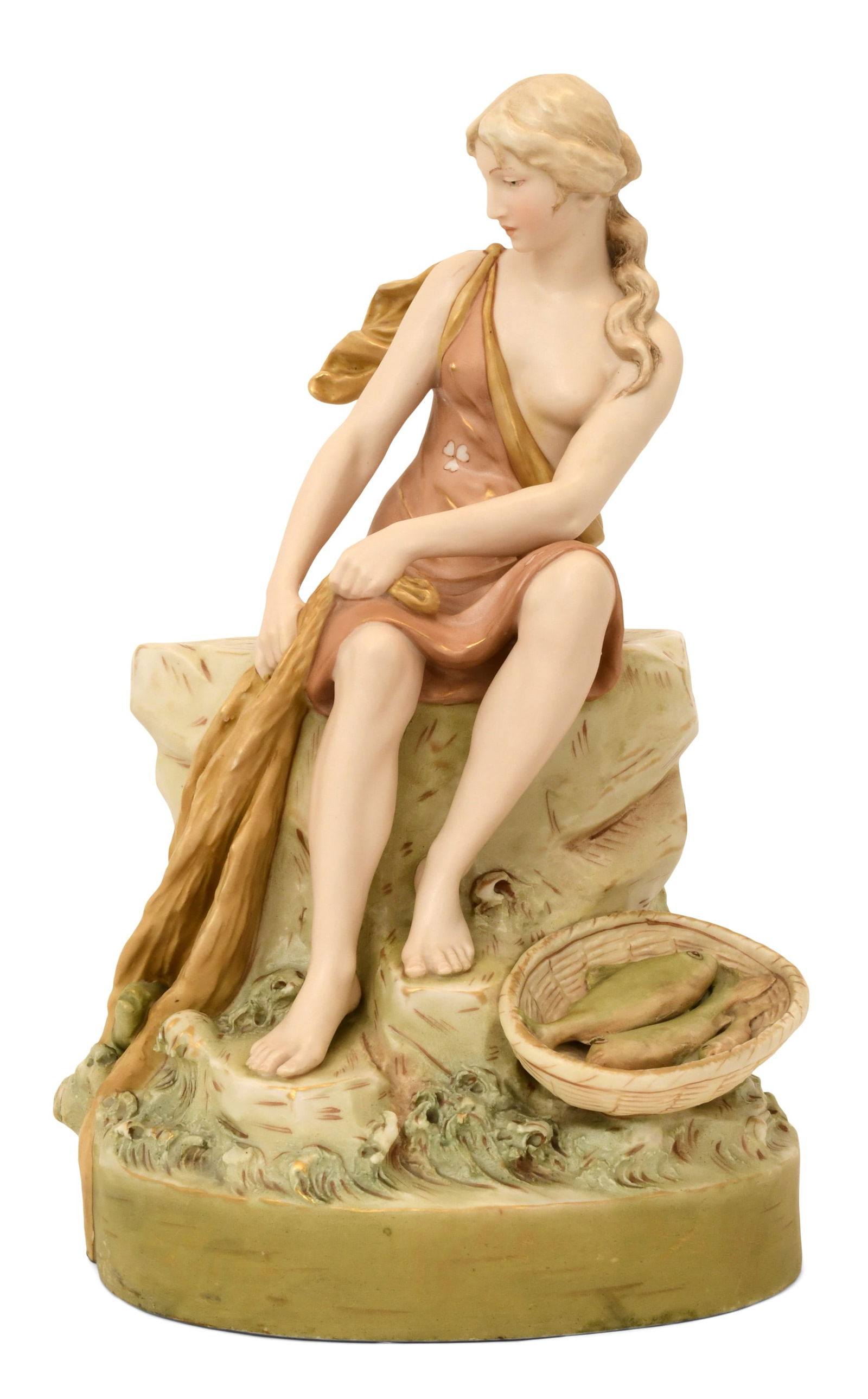 Royal Dux, Bohemia, Porcelain Grouping of a Woman with Fish (1 of 9)