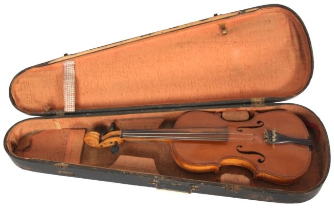 Anthony F. Barbuto Violin: Anthony F. Barbuto Violin. Beautiful maple body, neck & hand carved scroll, rosewood fret board and tuning pins, missing one tuning pin. Signed with a paper label for Anthony F. Barbuto, North Adams, 