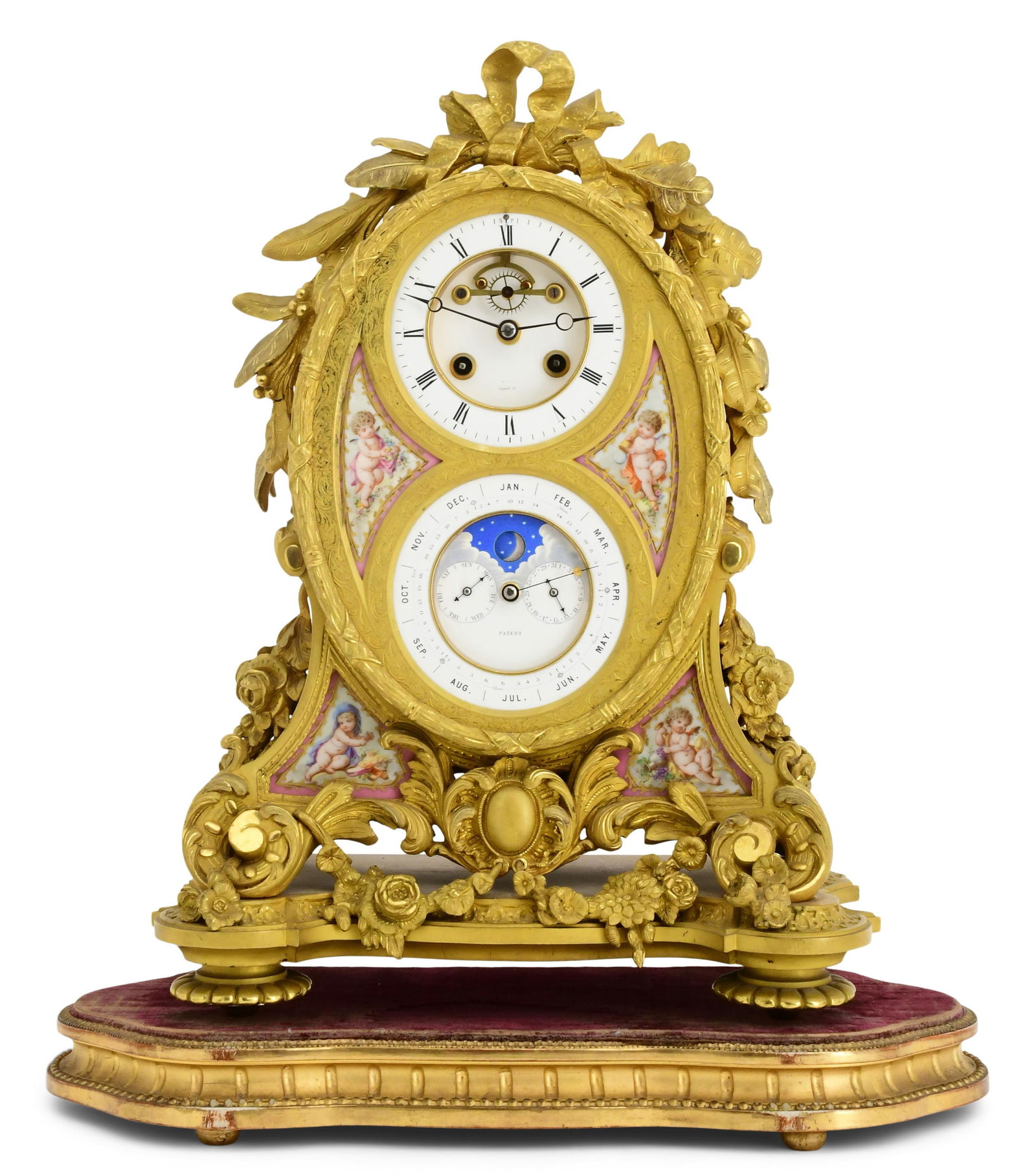 A Fine French Perpetual Calendar Mantel Clock, Retailed by C.J. Klaftenberger of London, Movement by (1 of 1)