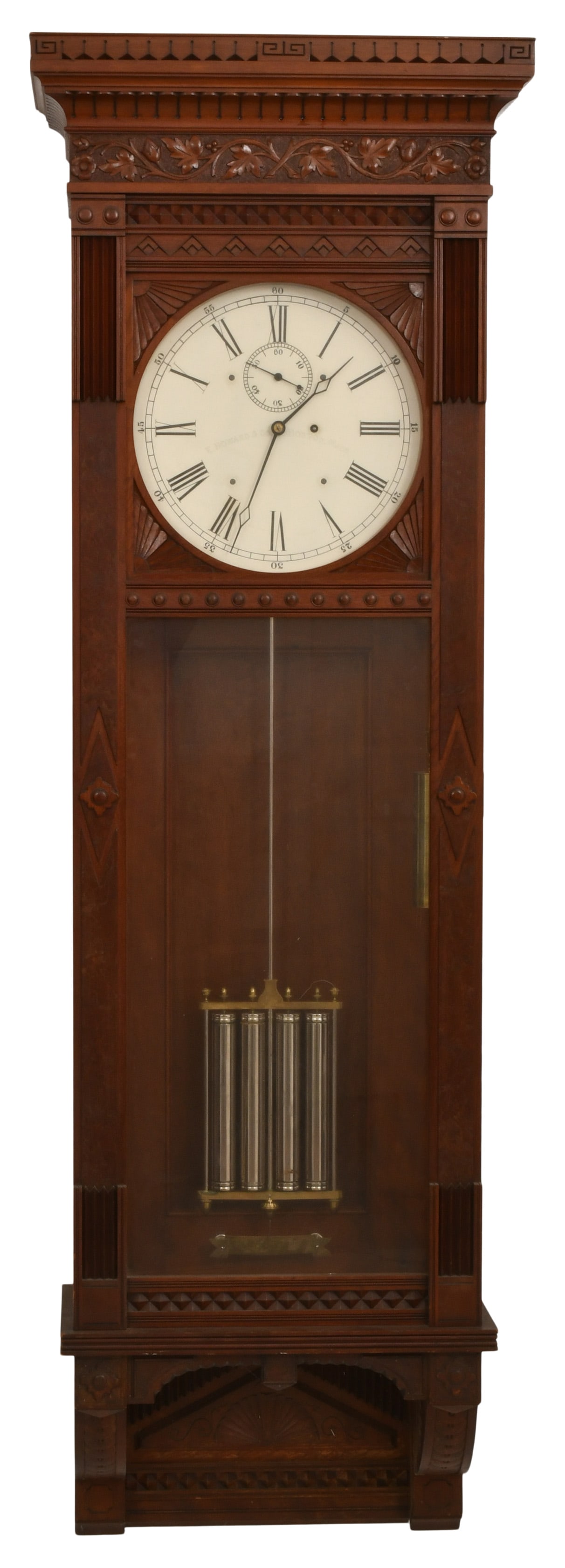 E. Howard & Co. No. 86 Wall Clock with Four-Jar Mercury Pendulum (1 of 1)