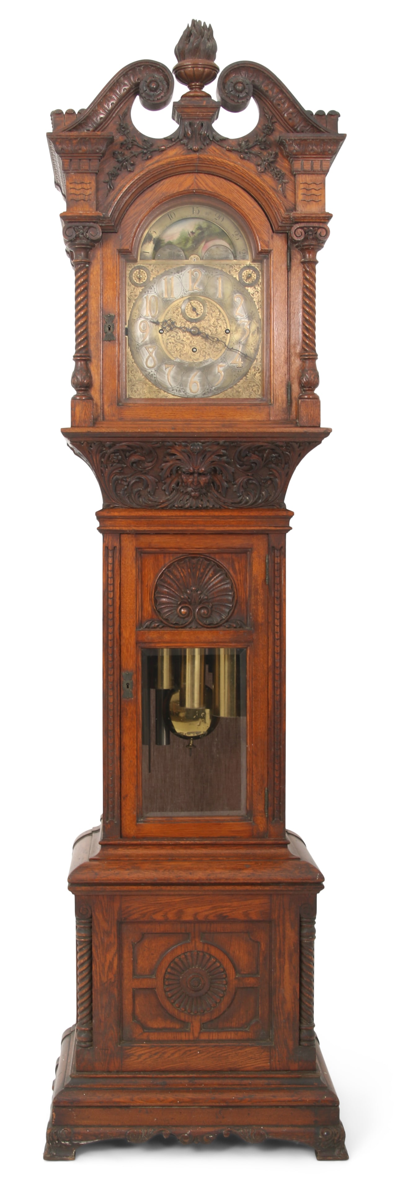 J.E. Caldwell & Co. Oak Grandfather Clock (1 of 1)