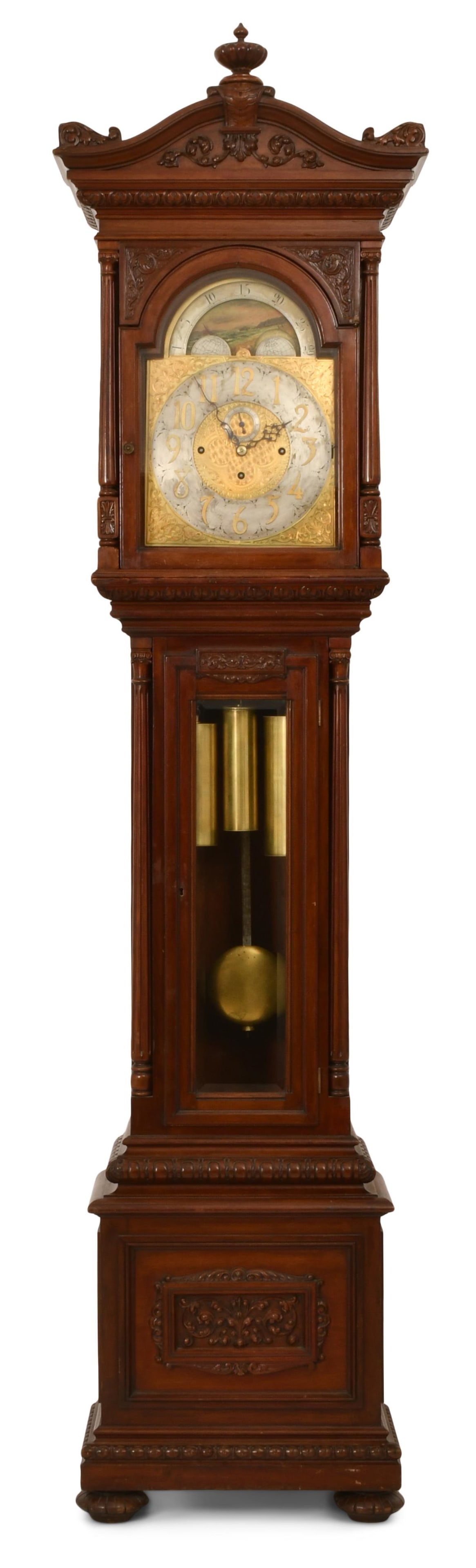 J.J. Elliott Mahogany Westminster Chime Tall Case Clock, London (1 of 1)